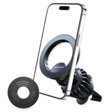 Suport Techsuit AirFix (S1), with Metal Ring, Air Vent Mount, MagSafe Compatible, N52, 360° Rotation, Negru