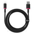 Cablu Baseus Dura Series (P10377801U01-03), USB to Lightning, Fast Charging, 2.4A, 480Mbps, Nylon, 2m, Rosu / Black