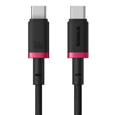 Cablu Baseus Dura Series (P10377803U01-01), for MacBook, Type-C, Fast Charge, PD 100W, 480Mbps, 1m, Rosu / Black
