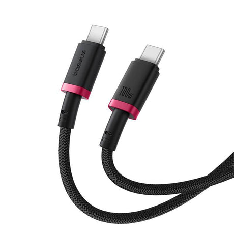 Cablu Baseus Dura Series (P10377803U01-01), for MacBook, Type-C, Fast Charge, PD 100W, 480Mbps, 1m, Rosu / Black