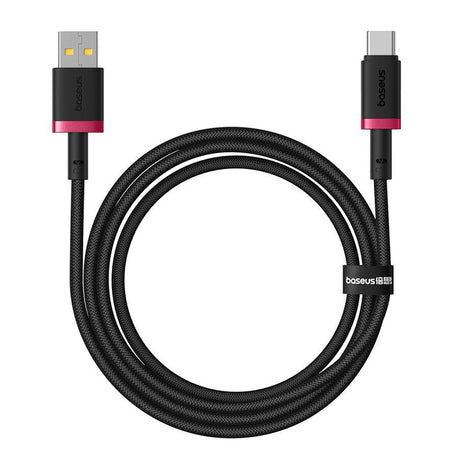 Cablu Baseus Dura Series (P10377802U01-03), USB to Type-C, Fast Charging, 60W, 480Mbps, Naylon, 2m, Rosu / Black