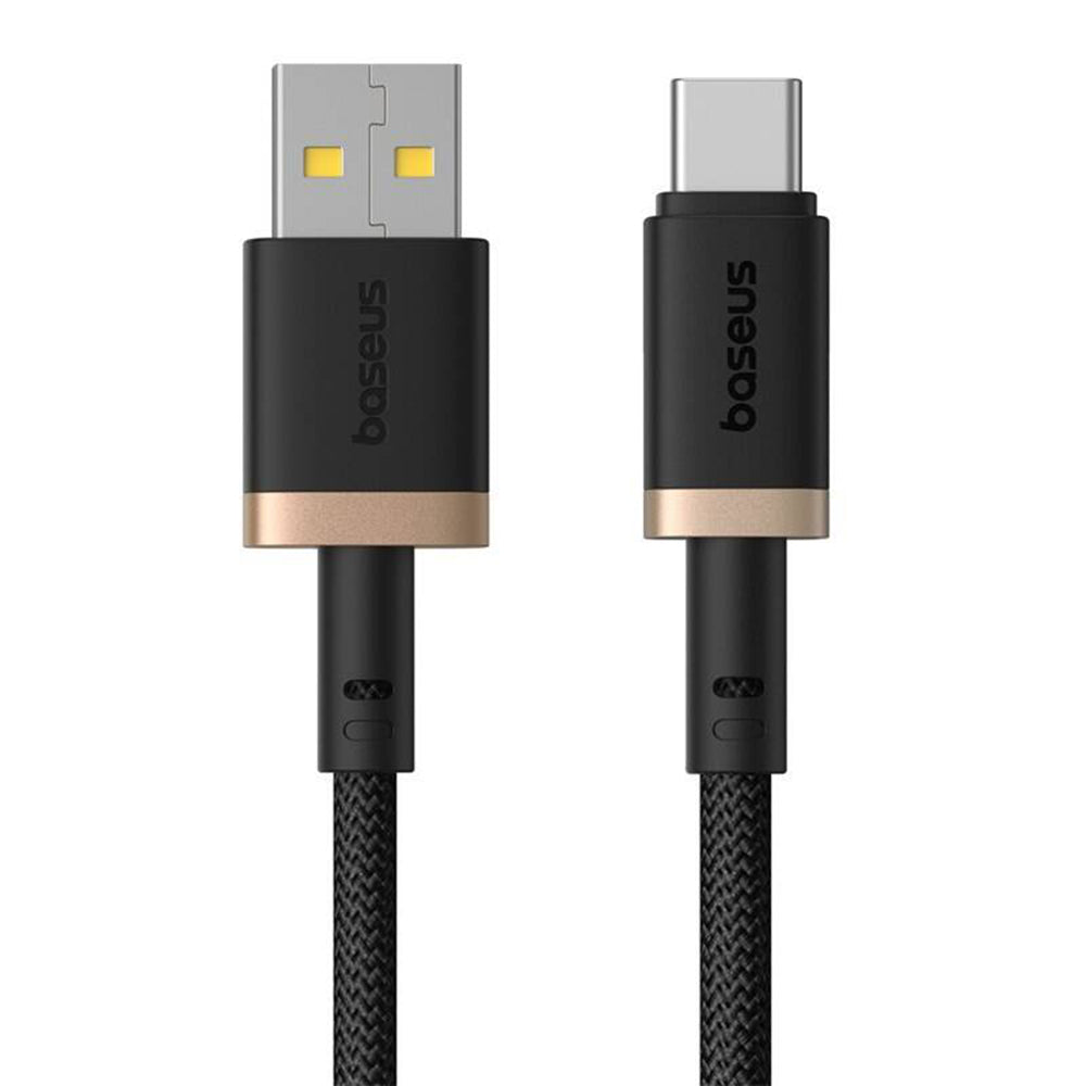 Cablu Baseus Dura Series (P10377802U01-02), USB to Type-C, Fast Charging, 60W, 480Mbps, Naylon, 2m, Auriu / Black