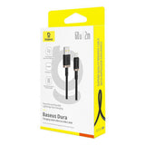 Cablu Baseus Dura Series (P10377802U01-02), USB to Type-C, Fast Charging, 60W, 480Mbps, Naylon, 2m, Auriu / Black