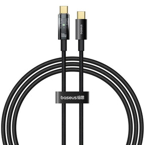 Cablu Baseus Explorer (P10319704111-00), Type-C, Fast Charge, 100W, with Auto Shutdown, Naylon, 2m, Cluster Black