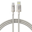 Cablu Baseus Titanium (P10378102G21-02), USB to Type-C 100W, Fast Charging, 480Mbps, Naylon, 2m, Argintiu