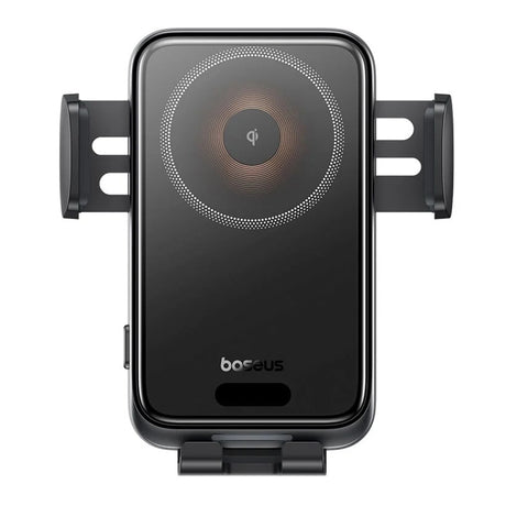 Suport Baseus Wireless Car Vent Wisdom Pro (C40381501123-00), 15W, 360°, Auto Coil Alignment, LED Light, 7.2inch, Negru