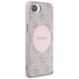 Husa de protectie Guess 4G Circle Classic Logo MagSafe (GUHMPSE4P4PGRSGP) compatibil cu iPhone 16e / iPhone 17e, Roz