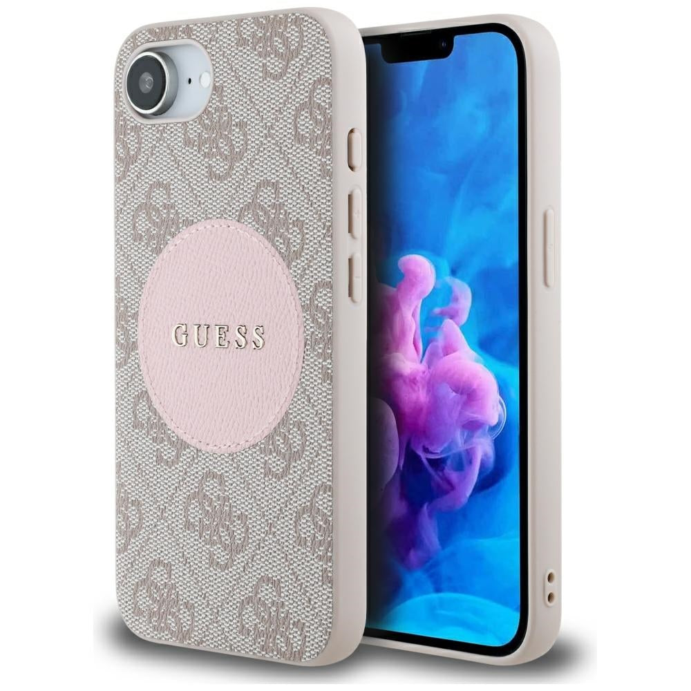 Husa de protectie Guess 4G Circle Classic Logo MagSafe (GUHMPSE4P4PGRSGP) compatibil cu iPhone 16e / iPhone 17e, Roz