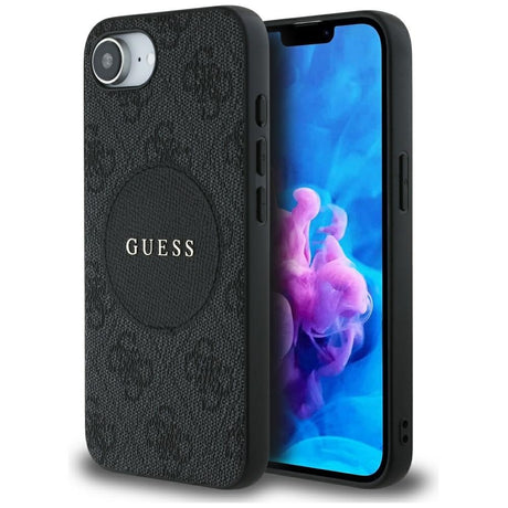 Husa de protectie Guess 4G Circle Classic Logo MagSafe (GUHMPSE4P4PGRSGK) compatibil cu iPhone 16e / iPhone 17e, Negru