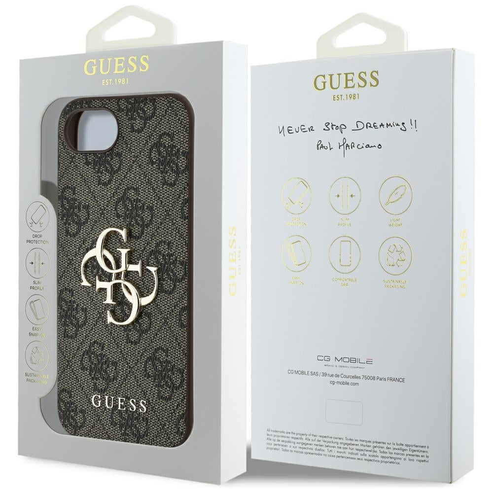 Husa de protectie Guess Hardcase 4G Big Logo (GUHCPSE44GMGBR) compatibil cu iPhone 16e / iPhone 17e, Maro