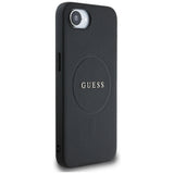 Husa de protectie Guess Grained Gold Ring MagSafe (GUHMPSE4PGHSMMK) compatibil cu iPhone 16e / iPhone 17e, Negru