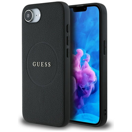 Husa de protectie Guess Grained Gold Ring MagSafe (GUHMPSE4PGHSMMK) compatibil cu iPhone 16e / iPhone 17e, Negru