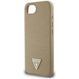 Husa de protectie Guess Grained PU Triangle Logo MagSafe (GUHMPSE4PGTSPSW) compatibil cu iPhone 16e / iPhone 17e, Maro