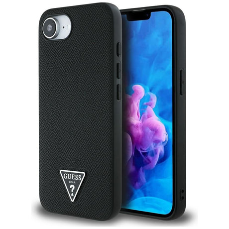 Husa de protectie Guess Grained PU Triangle Logo MagSafe (GUHMPSE4PGTSPSK) compatibil cu iPhone 16e / iPhone 17e, Negru