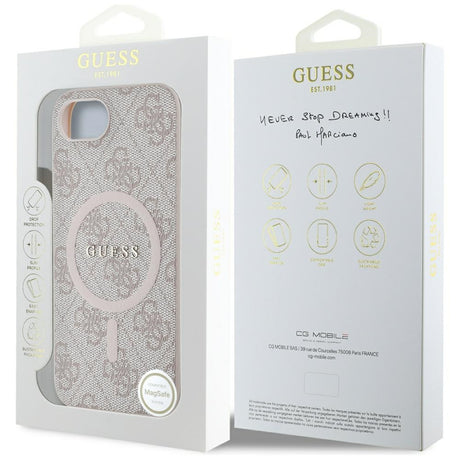 Husa de protectie Guess 4G Ring Classic Logo MagSafe (GUHMPSE4G4GFRP) compatibil cu iPhone 16e / iPhone 17e, Roz