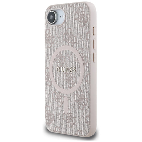 Husa de protectie Guess 4G Ring Classic Logo MagSafe (GUHMPSE4G4GFRP) compatibil cu iPhone 16e / iPhone 17e, Roz