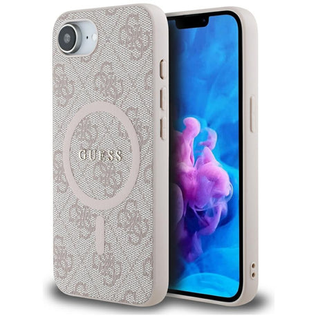 Husa de protectie Guess 4G Ring Classic Logo MagSafe (GUHMPSE4G4GFRP) compatibil cu iPhone 16e / iPhone 17e, Roz