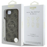 Husa de protectie Guess 4G Ring Classic Logo MagSafe (GUHMPSE4G4GFRW) compatibil cu iPhone 16e / iPhone 17e, Maro