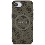 Husa de protectie Guess 4G Ring Classic Logo MagSafe (GUHMPSE4G4GFRW) compatibil cu iPhone 16e / iPhone 17e, Maro