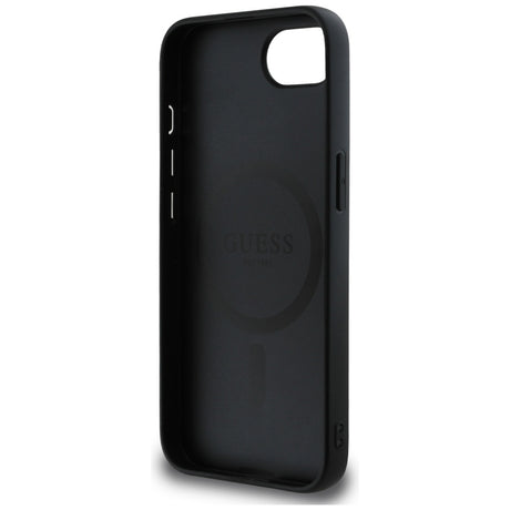 Husa de protectie Guess 4G Ring Classic Logo MagSafe (GUHMPSE4G4GFRK) compatibil cu iPhone 16e / iPhone 17e, Negru