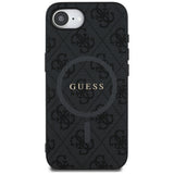 Husa de protectie Guess 4G Ring Classic Logo MagSafe (GUHMPSE4G4GFRK) compatibil cu iPhone 16e / iPhone 17e, Negru