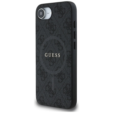 Husa de protectie Guess 4G Ring Classic Logo MagSafe (GUHMPSE4G4GFRK) compatibil cu iPhone 16e / iPhone 17e, Negru