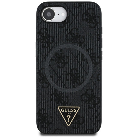 Husa de protectie Guess 4G Ring Triangle Logo MagSafe (GUHMPSE4P4TDPK) compatibil cu iPhone 16e / iPhone 17e, Negru