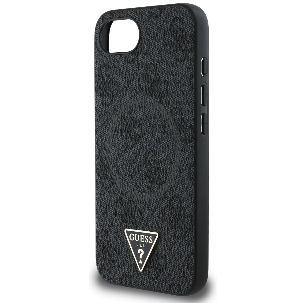 Husa de protectie Guess 4G Ring Triangle Logo MagSafe (GUHMPSE4P4TDPK) compatibil cu iPhone 16e / iPhone 17e, Negru