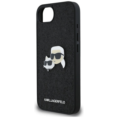 Husa de protectie Karl Lagerfeld Hardcase Glitter Fixed (KLHCPSE4PFGKCPK) compatibil cu iPhone 16e / iPhone 17e, Karl&Choupette Head