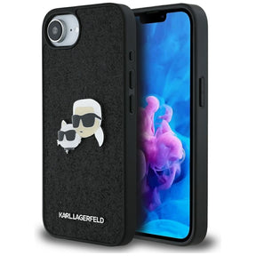 Husa de protectie Karl Lagerfeld Hardcase Glitter Fixed (KLHCPSE4PFGKCPK) compatibil cu iPhone 16e / iPhone 17e, Karl&Choupette Head