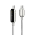 Cablu Baseus Vipow (P10381802851-00), Type-C, Fast Charging, Display, Sleep Mode, 100W, 1m, Galaxy Natural Titanium
