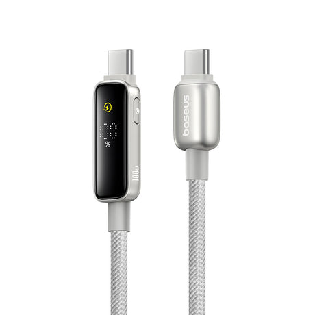 Cablu Baseus Vipow (P10381802851-00), Type-C, Fast Charging, Display, Sleep Mode, 100W, 1m, Galaxy Natural Titanium