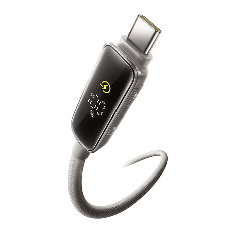 Cablu Baseus Vipow (P10381802851-01), Type-C, Fast Charging, Display, Sleep Mode, 100W, 2m, Galaxy Natural Titanium