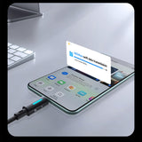 Cablu Baseus Lit (P10379002121-00), USB to Type-C, 100W, Fast Charging, LED Light, Button-Control, 1m, Negru Cosmic