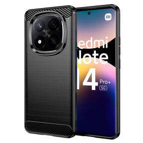 Husa de protectie Techsuit Carbon Silicone compatibil cu Xiaomi Redmi Note 14 Pro+ 5G, Negru