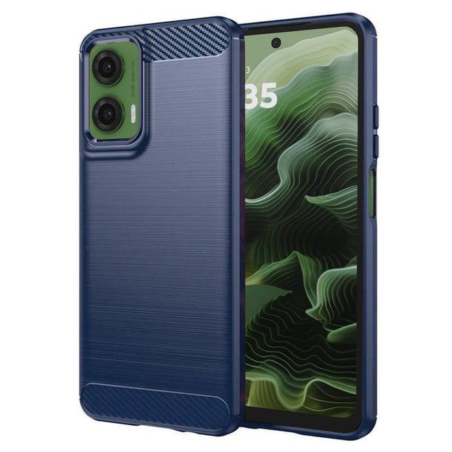 Husa de protectie Techsuit Carbon Silicone compatibil cu Motorola Moto G35, Albastru