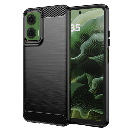 Husa de protectie Techsuit Carbon Silicone compatibil cu Motorola Moto G35, Negru