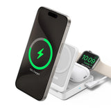 Incarcator Anker Charging Station MagGo 3in1 (B2557321), Qi2, for Apple, 15W, with USB-C Charger and Cable Type-C, Alb