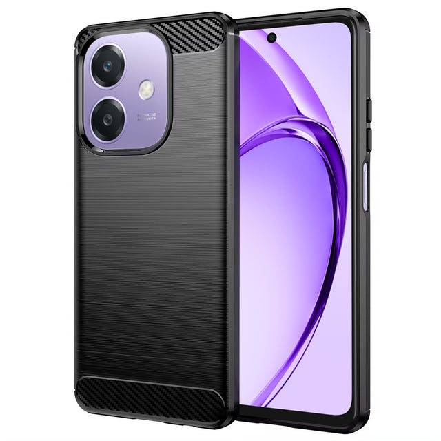 Husa de protectie Techsuit Carbon Silicone compatibil cu Oppo A40 4G / A60 5G, Negru