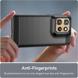 Husa de protectie Techsuit Carbon Silicone compatibil cu Motorola Edge 50 Neo / Edge 60 Neo / Motorola ThinkPhone 25, Negru