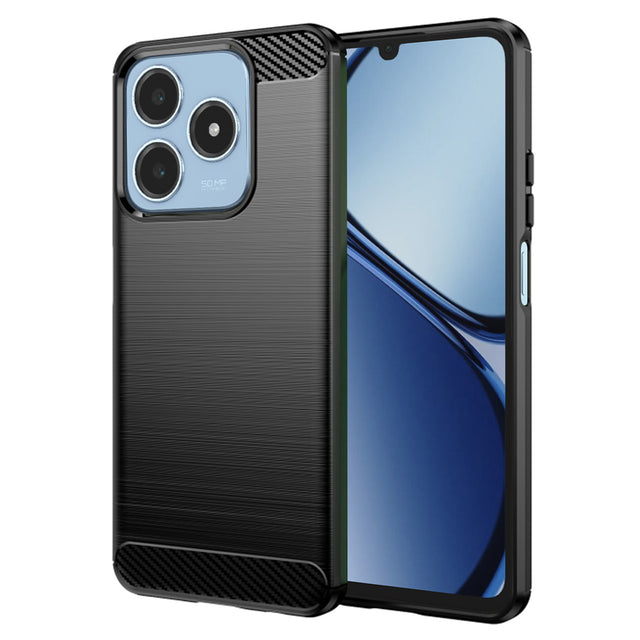Husa de protectie Techsuit Carbon Silicone compatibil cu Realme C61 / Realme C63, Negru