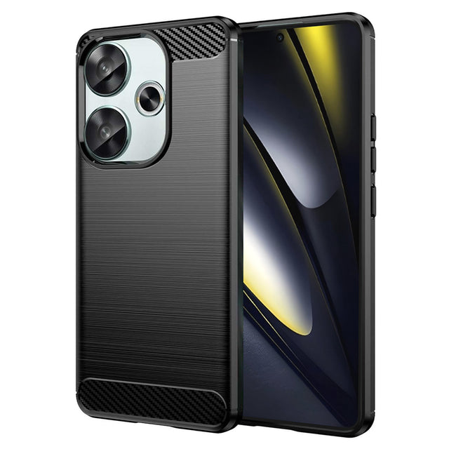 Husa de protectie Techsuit Carbon Silicone compatibil cu Xiaomi Poco F6, Negru