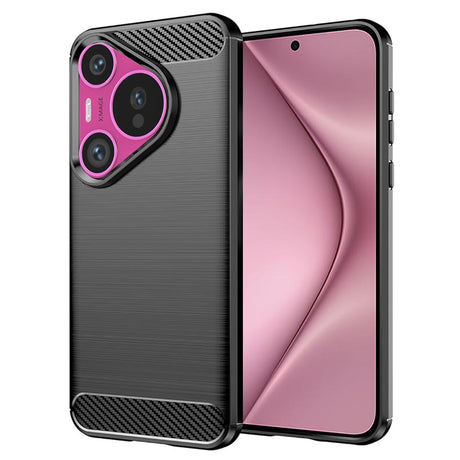 Husa de protectie Techsuit Carbon Silicone compatibil cu Huawei Pura 70, Negru