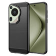 Husa de protectie Techsuit Carbon Silicone compatibil cu Huawei Pura 70 Ultra, Negru