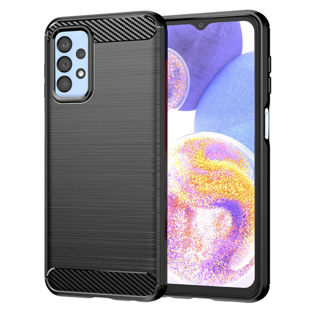 Husa de protectie Techsuit Carbon Silicone compatibil cu Samsung Galaxy A23 4G / A23 5G, Negru