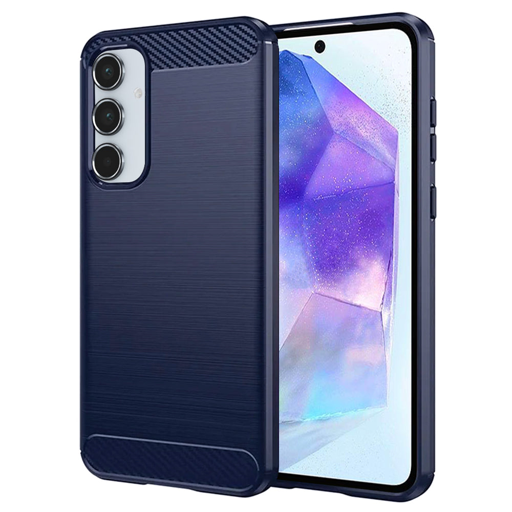 Husa de protectie Techsuit Carbon Silicone compatibil cu Samsung Galaxy A55 5G, Albastru