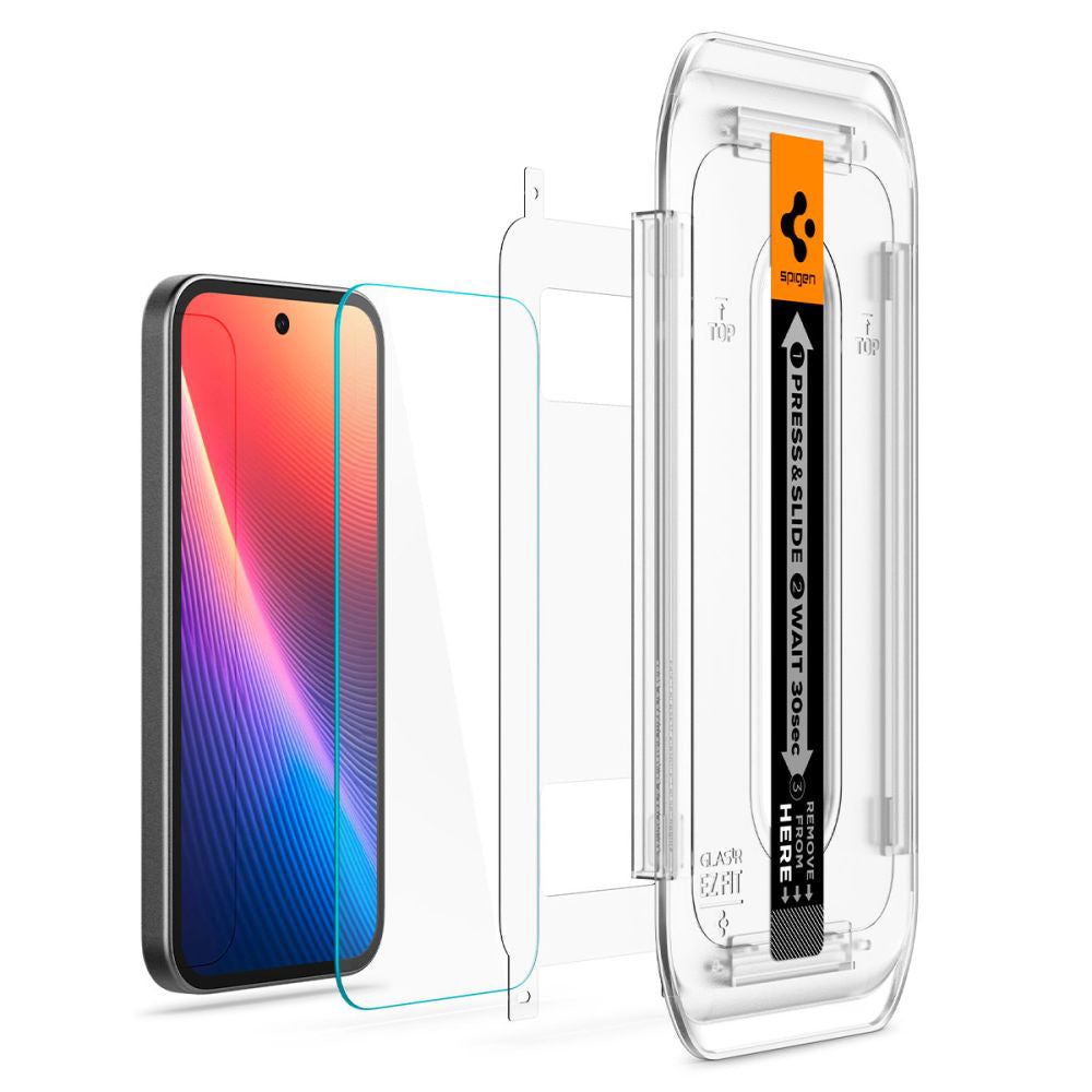 Folie de protectie Spigen (set de 2) Glas.tR EZ-FIT (AGL08938) compatibil cu Google Pixel 9a, Transparent