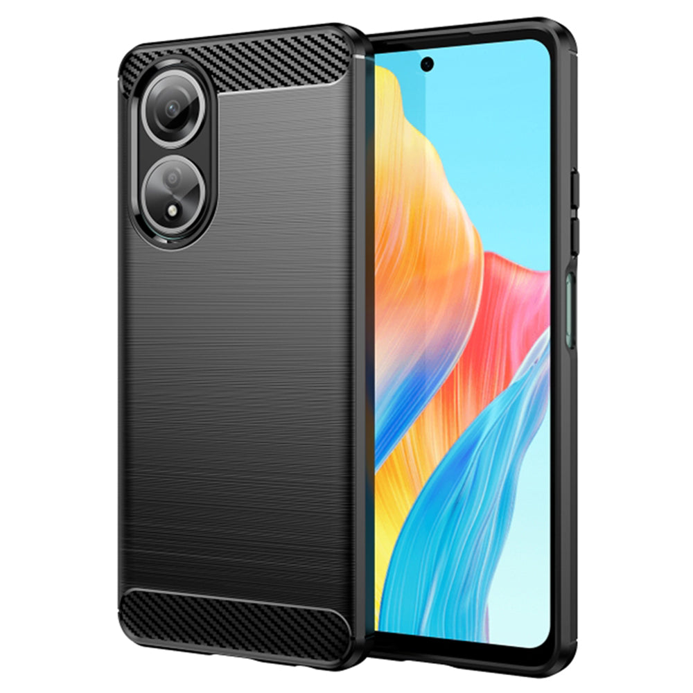 Husa de protectie Techsuit Carbon Silicone compatibil cu Oppo A58 4G, Negru