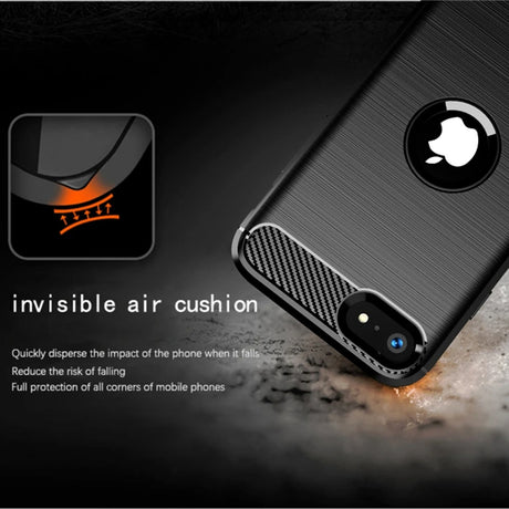 Husa de protectie TechSuit Carbon Silicone compatibil cu iPhone SE 2, SE 2020 / iPhone SE 3, SE 2022, Negru
