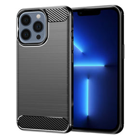 Husa de protectie Techsuit Carbon Silicone compatibil cu iPhone 13 Pro Max, Negru